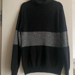 Ziosongzio Designer Black and Grey Turtleneck Sweater Unisex
